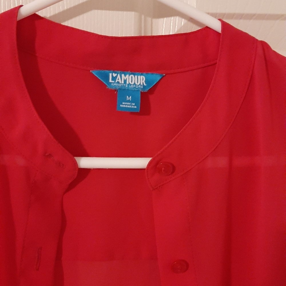 Button down sheer blouse - Picture 2 of 2